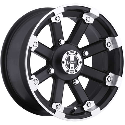 Vision Lock Out12x8 -10 Gloss Black with Machined Lip