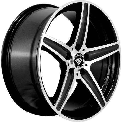White Diamond W25317x7.5 +35 Black with Machined Spoke Edges and Outer Lip
