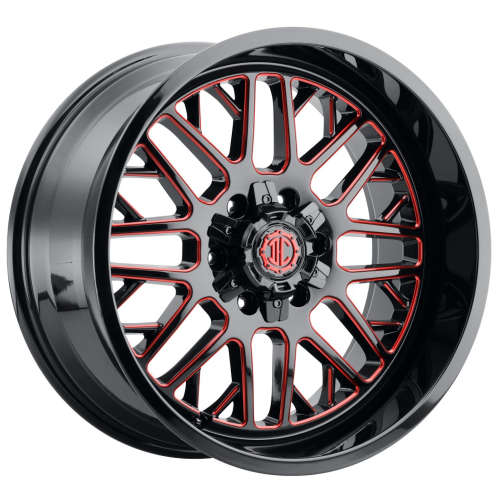Xtreme NX-1920x10 -12 Midnight Black with Red Milled Spoke Edges
