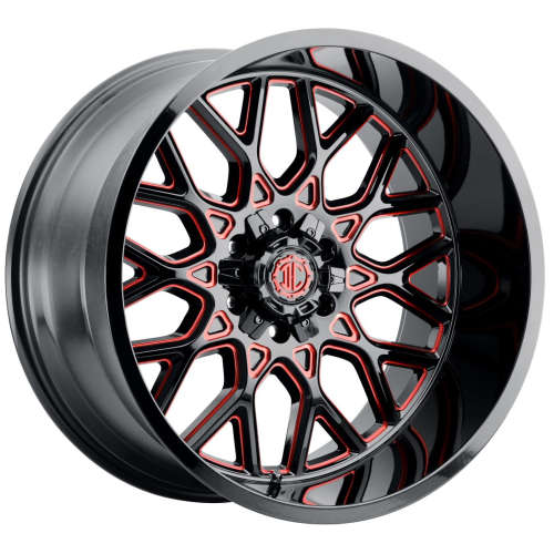 Xtreme NX-3022x10 -25 Midnight Black with Red Milled Spoke Edges