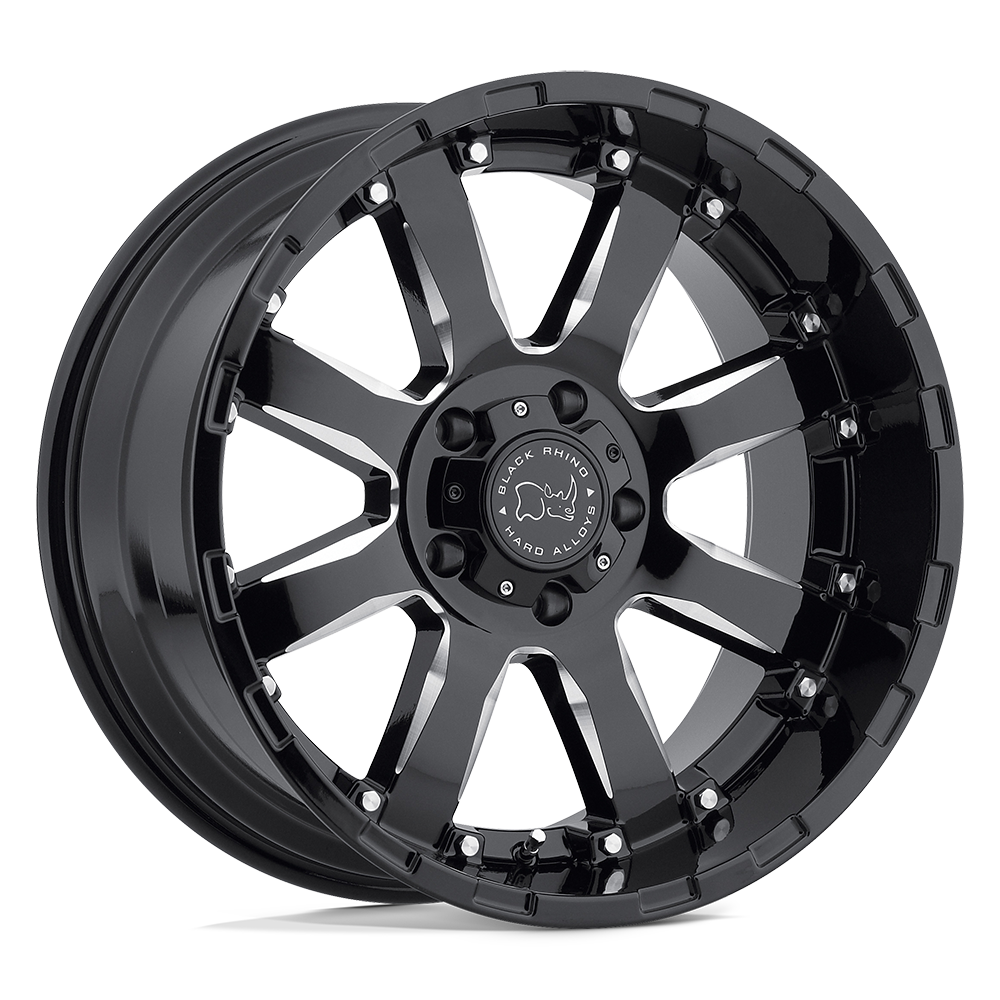Black Rhino Hard Alloys SIERRA 17x9 12 Gloss Black W/ Milled Spokes | 1790SRA126120B67